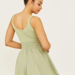 Highlight Smocked Waist Dress -Highlight shop 000223 ND30833 SAGE 02