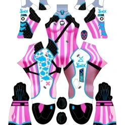 D.Va Cosplay D.Va Jinx Hybrid Cosplay Costume Halloween Costume
