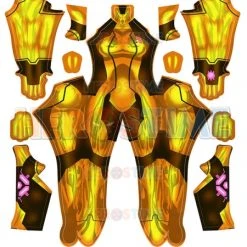 Samus Zero Cosplay Costume Gold / Orange Samus Zero Girls' Costume
