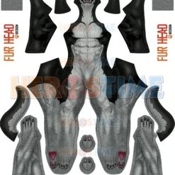 Toon Husky Dog Pattern Male Cosplay Costume