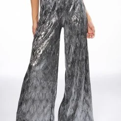 ABOVE ALL METALLIC WIDE LEG PANT
