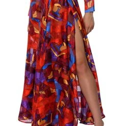 AESTHETIC SCARF PRINT MAXI SKIRT