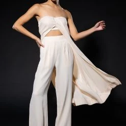 AMELIA PALAZZO PANT -Highlight shop amelia palazzo pant ivory 3 3