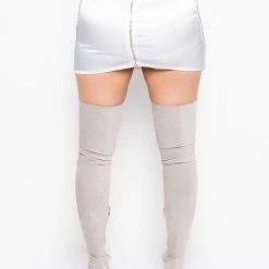 BADDIE SEASON SATIN RHINESTONE MINI SKIRT -Highlight shop baddie season satin rhinestone mini skirt white 5 5