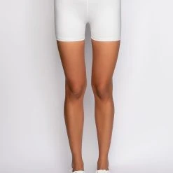 BASIC LUXE WHITE BIKER SHORT -Highlight shop basic luxe white biker short white 6 6