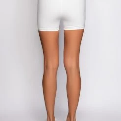 BASIC LUXE WHITE BIKER SHORT -Highlight shop basic luxe white biker short white 8 8