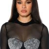 BEDAZZLE SUPPORT BRA C CUP -Highlight shop bedazzle support bra c cup black silver 1 1