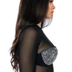 BEDAZZLE SUPPORT BRA C CUP -Highlight shop bedazzle support bra c cup black silver 4 4 c1