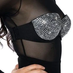 BEDAZZLE SUPPORT BRA C CUP -Highlight shop bedazzle support bra c cup black silver 6 6