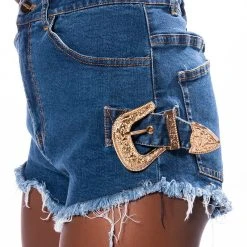 BLUE JEAN BABY BUCKLE SHORT -Highlight shop blue jean baby buckle short medium blue denim 8 8 c1 c1