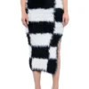 CHECKMATE SIR FUZZY MIDI SKIRT -Highlight shop checkmate sir fuzzy midi skirt black white 1 1