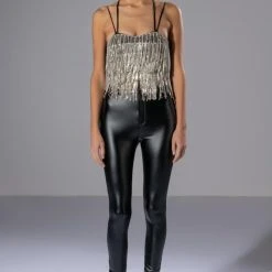 DRIPPIN RHINESTONE FRINGE CORSET -Highlight shop drippin rhinestone fringe corset black 8 8