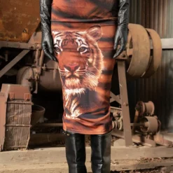 EYE OF THE TIGER MESH MIDI SKIRT