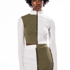 HALF N HALF ZIPPER SKIRT -Highlight shop half n half zipper skirt white multi 3 3