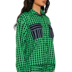 Highlight shop -Highlight shop hattie contrast button down blouse multi 2 2