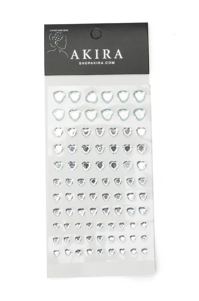 HEART HAIR GEM STICKERS IN SILVER HEART HAIR GEM STICKERS IN SILVER -Highlight shop heart hair gem stickers silver 3 3