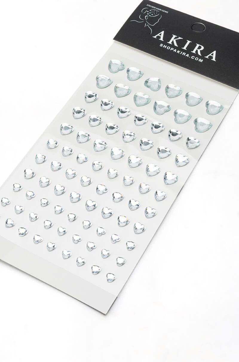 HEART HAIR GEM STICKERS IN SILVER HEART HAIR GEM STICKERS IN SILVER -Highlight shop heart hair gem stickers silver 4 4