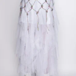 I AM ME CLYDE RAINBOW RHINESTONE CORD DENIM BELT -Highlight shop i am me clyde rainbow rhinestone cord denim belt medium blue denim 12 12