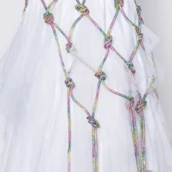 I AM ME CLYDE RAINBOW RHINESTONE CORD DENIM BELT -Highlight shop i am me clyde rainbow rhinestone cord denim belt medium blue denim 13 13