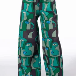 MEDUSA WIDE LEG SCUBA SWEATPANTS 4 MEDUSA WIDE LEG SCUBA SWEATPANTS -Highlight shop medusa wide leg scuba sweatpants green multi 4 4