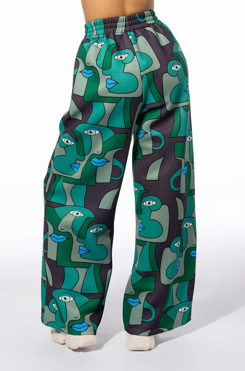 MEDUSA WIDE LEG SCUBA SWEATPANTS MEDUSA WIDE LEG SCUBA SWEATPANTS -Highlight shop medusa wide leg scuba sweatpants green multi 6 6