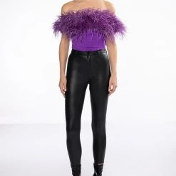 REGAL OFF THE SHOULDER FEATHER CORSET -Highlight shop regal off the shoulder feather corset purple 7 7 c1 c1 c1