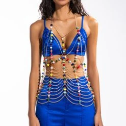TROPICAL FANTASY BODY CHAIN BRA -Highlight shop tropical fantasy body chain bra multi 3 3